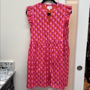 Avara sugar lipsPink & Orange Flutter Print Sundress